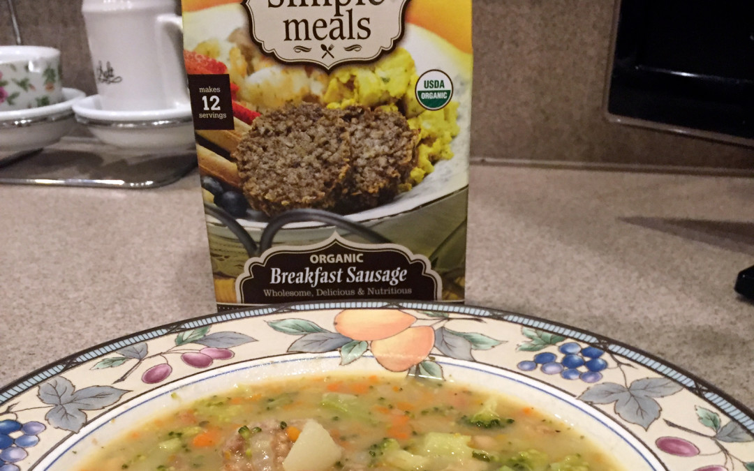 Vegan Sausage, Beans and Broccoli Soup